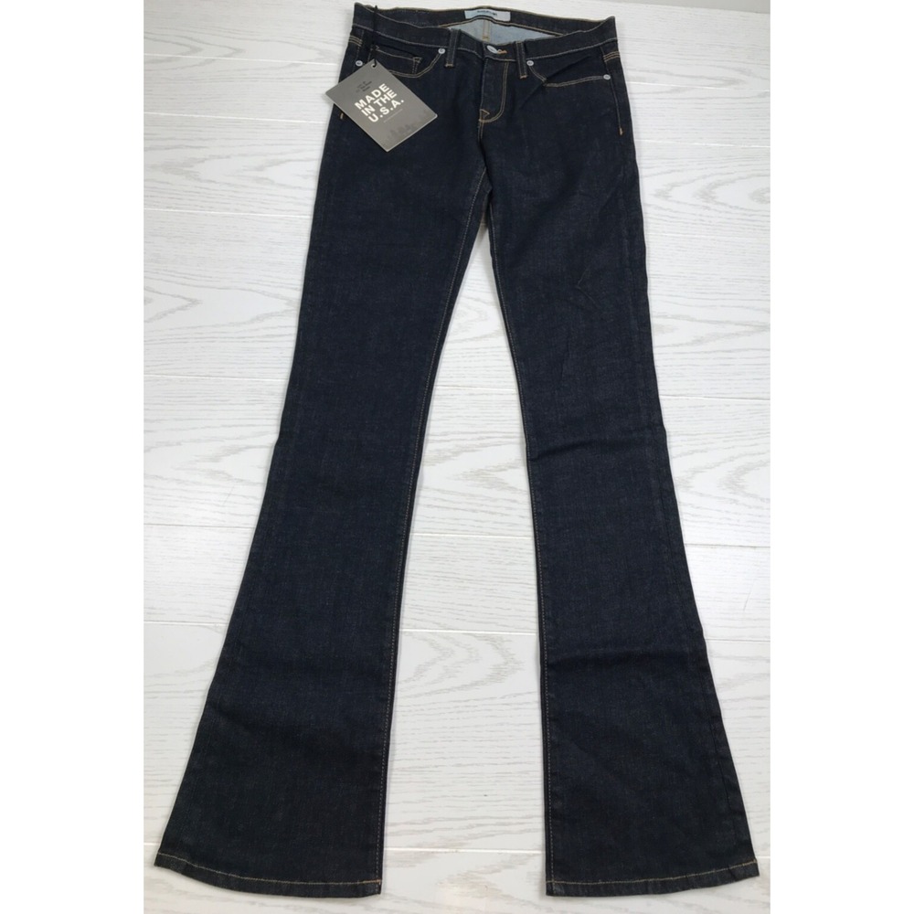 Womens Baldwin The Rose Bootcut Jeans 27 Dark Blue Fabric Woven In Japan USA New